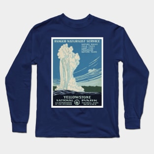 Vintage Yellowstone National Park Old Faithful Long Sleeve T-Shirt